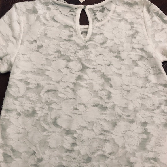 SOLD NWT XS Lucky Brand Clipped Jacquard Neck Tee - Picture 7 of 8